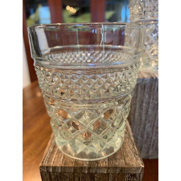 Anchor Hocking Wexford Diamond Cut Lowball Glasses. - Picture 3 of 6